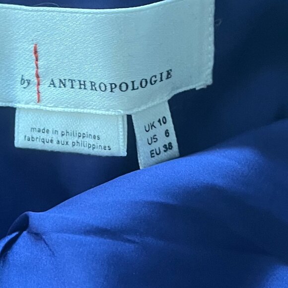 Anthropologie Metallic Floral Brocade Peplum Crop Top (Blue/Gold/Red) SIze 6 - Picture 3 of 4